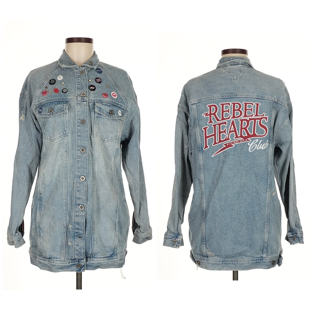 Tommy Hilfiger Rebel Hearts Hilfiger Denim Club Oversized Jacket w/ Pin Accents